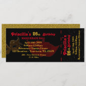 年齢,26歳,招待状チケットスタイル,誕生日 招待状 (正面/裏面)