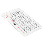 年1回のカレンダパーソナライズされたーマグネットの保存 マグネット (右側)