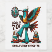 [年]から70ファンキー秒誕生日ワインラベル ワインラベル (シングルラベル)