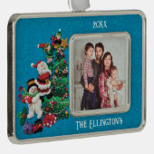 年、名前、写真かわいい休日をパーソナライズ シルバープレートフレームオーナメント (右)