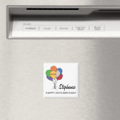 年，年齢，名前のパーソナライズされた誕生日 マグネット (インサイチュ (食洗機))