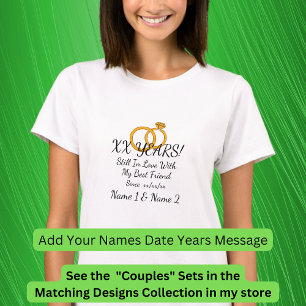 年、日付、名前、記念日結婚カップルの追加 Tシャツ