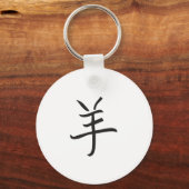 年/羊の中国のレタリング キーホルダー (正面)