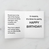 年(Monkey)誕生日グリーティングカード サンキューカード (内部)