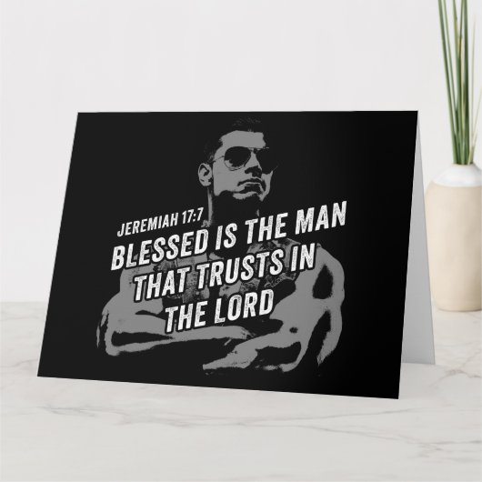 幸いなるかな、主に信頼する人、エレミヤ サンキューカード (正面)