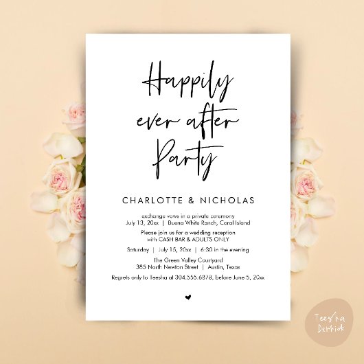 幸いにもディナーウェディングパーティーキャッシュバー 招待状