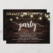 幸いにもパーティーの後に、文字列ライトの飛び出し 招待状 (正面/裏面)