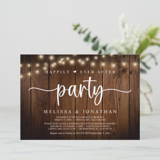 幸いにもパーティーの後に、文字列ライトの飛び出し 招待状 (スタンド正面)