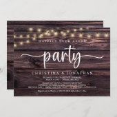 幸いにもパーティーの後に、文字列ライトの飛び出し 招待状 (正面/裏面)