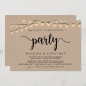 幸いにもパーティーの後に、文字列ライトの飛び出し 招待状 (正面/裏面)