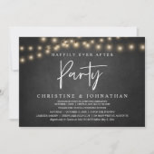 幸いにもパーティーの後に、文字列ライトの飛び出し 招待状 (正面)