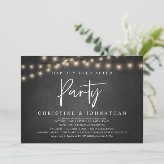 幸いにもパーティーの後に、文字列ライトの飛び出し 招待状 (スタンド正面)