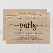 幸いにもパーティーの後に、文字列ライトの飛び出し 招待状 (正面/裏面)