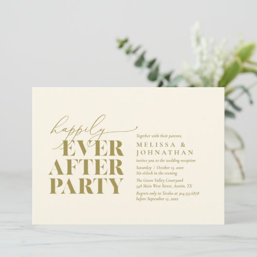 幸いにもパーティーの後モダンの披露宴 招待状 (スタンド正面)