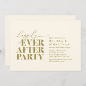 幸いにもパーティーの後モダンの披露宴 招待状 (正面/裏面)