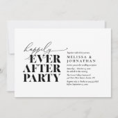 幸いにもパーティーの後モダンの披露宴 招待状 (正面)