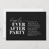 幸いにもパーティーの後モダンの披露宴 招待状 (正面)