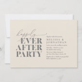 幸いにもパーティーの後モダンの披露宴 招待状 (正面)