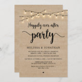 幸いにもパーティーの後、文字列ライト披露宴 招待状 (正面/裏面)