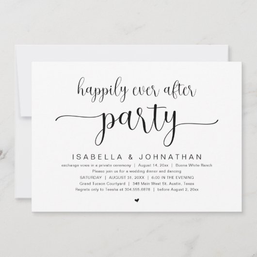 幸いにもパーティーの結婚ディナー踊り 招待状 (正面)