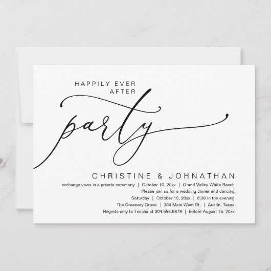 幸いにもパーティーの結婚ディナー踊り 招待状 (正面)