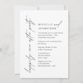 幸いにもパーティーの駆結婚け落ちディナー 招待状 (正面)