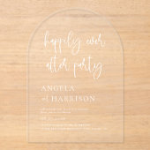 幸いにもパーティーアーチウェディングレセプション アクリル招待状 (正面)