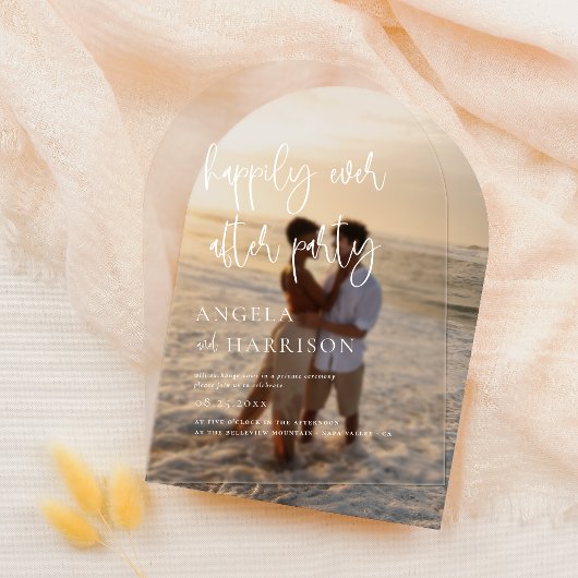 幸いにもパーティーアーチウェディングレセプション アクリル招待状