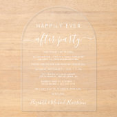 幸いにもパーティーアーチウェディングレセプション アクリル招待状 (正面)