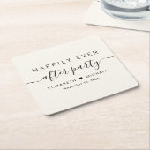 幸いにもパーティークリーム結婚式 スクエアペーパーコースター (アングル)