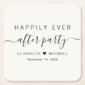 幸いにもパーティークリーム結婚式 スクエアペーパーコースター (正面)