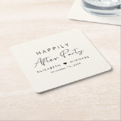 幸いにもパーティークリーム結婚式 スクエアペーパーコースター (アングル)