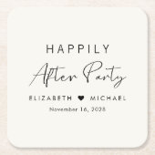 幸いにもパーティークリーム結婚式 スクエアペーパーコースター (正面)