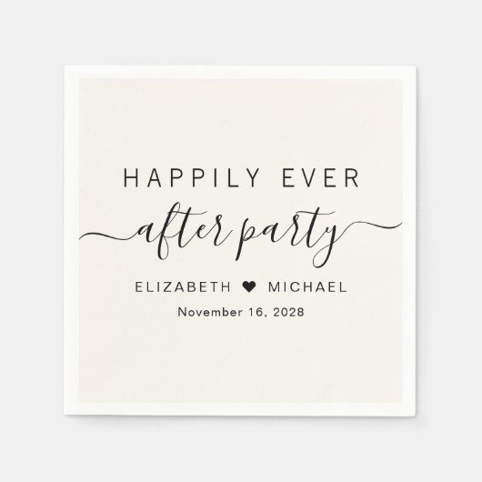 幸いにもパーティークリーム結婚式 スタンダードカクテルナプキン (正面)