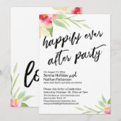 幸いにもパーティーフローラ手書きフォント 招待状 (正面/裏面)