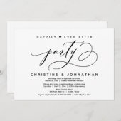 幸いにもパーティーモダンの結婚夕食後 招待状 (正面/裏面)