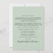幸いにもパーティー写真のSage Green 結婚's 案内状 (裏面)
