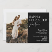 幸いにもパーティー写真結婚式のレセプション 招待状 (正面)