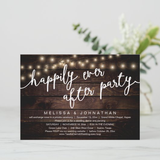 幸いにもパーティー素朴の結婚夕食後 招待状 (スタンド正面)