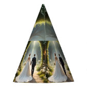 幸いにもブライダルカップル、パーティー帽子 パーティーハット (裏面)