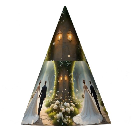 幸いにもブライダルカップル、パーティー帽子 パーティーハット (正面)