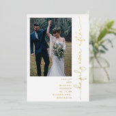 幸いにも後にパーティー披露宴2枚のみ 箔招待状 (立ち正面)