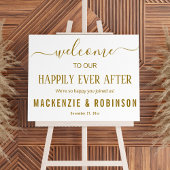 幸いにも後に続く:金ゴールド結婚の歓迎 アクリルサイン