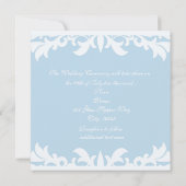 幸いにも永遠にブルーエレガントな結婚式の招待状 招待状 (裏面)