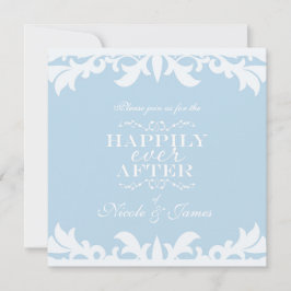 幸いにも永遠にブルーエレガントな結婚式の招待状 招待状