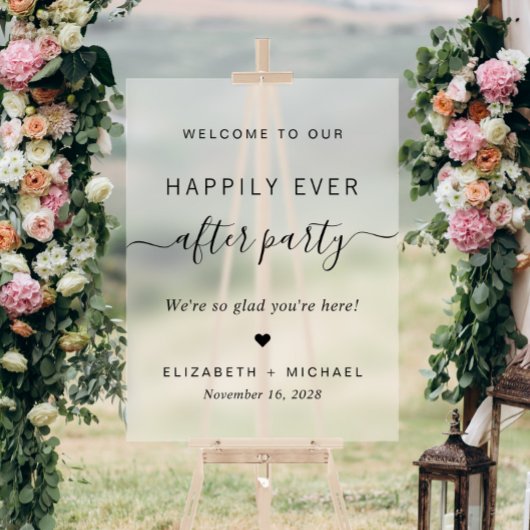 幸いにも結婚式のレセプションパーティーの後に霜を降ろす アクリルサイン