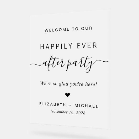 幸いにも結婚式のレセプションパーティーの後に霜を降ろす アクリルサイン (傾斜)