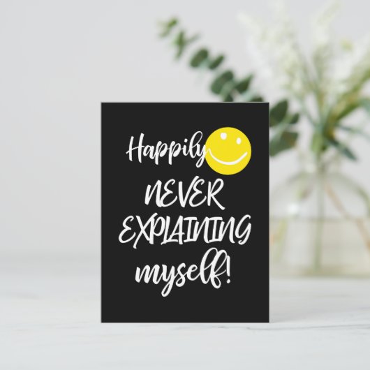 幸いにも自分のタイポグラフィを説明しおもしろいない ポストカード (スタンド正面)