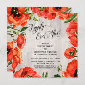 幸いにも赤いケシの後に木の披露宴 招待状 (正面/裏面)