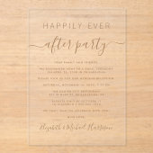 幸いにも金ゴールド台本の結婚披露宴の後 アクリル招待状 (正面)